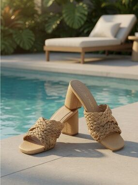 Kaanas x Jessie James Decker Raffia Sandals